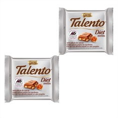 Chocolate Talento Diet avelãs 25g Garoto - 2 Unidades